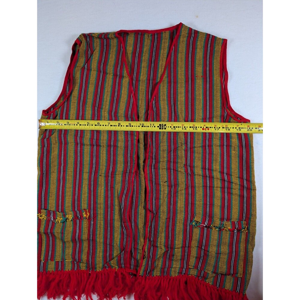 Vtg Multi Color Hippie Fringe Vest Great Condition! See Measurements - Picture 4 of 5
